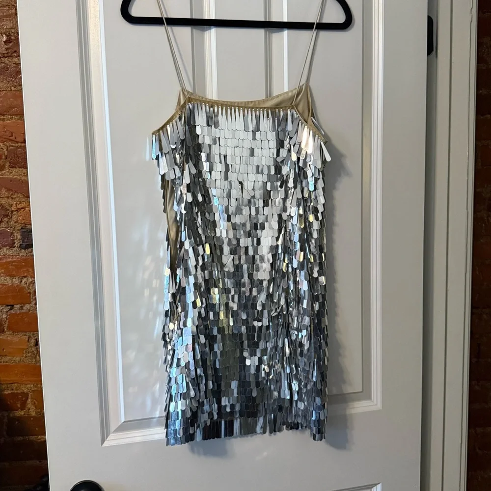 Silver Sequin Mini Dress - Picture 3 of 5